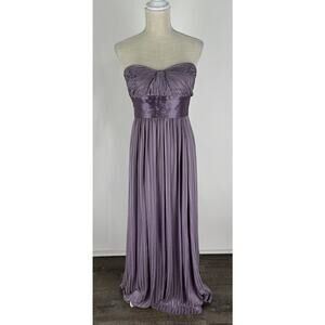 BCBGMAXAZRIA Alicia Silk Sweetheart Strapless Formal Dress Gown Size 10 Wisteria